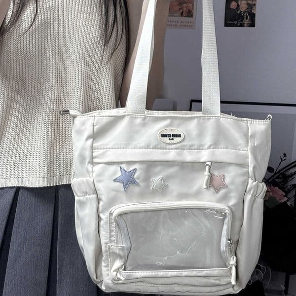Large-capacity college-style trendy bag new Y2K anime-themed soft girl shoulder bag Q260407