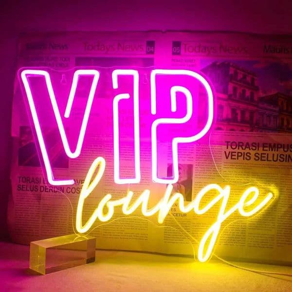 VIP Lounge Neon Signs Lights Led 5V USB Powered Wall Art Hanging Decor Neon Lamp for Business Club Bar Party VIP Room Birthday Z260407