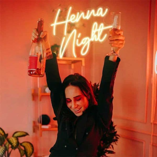 Henna Night Neon LED Signs Wedding Signs Bridal Decoration Bedroom Party Wall Art Decor Wedding Supply Z260407