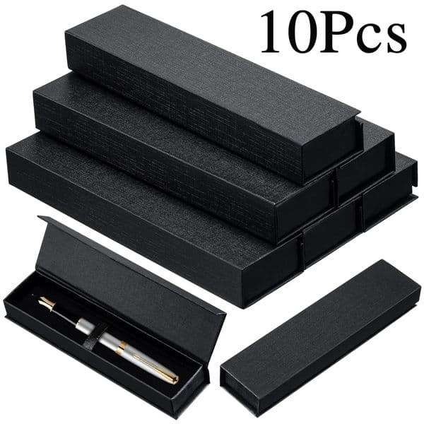 10Pcs Black Empty Pen Gift Box with Cushion Cardboard Collection Case for Pencil Ballpoint Fountain Pen Jewelry Pen Display Box 260324
