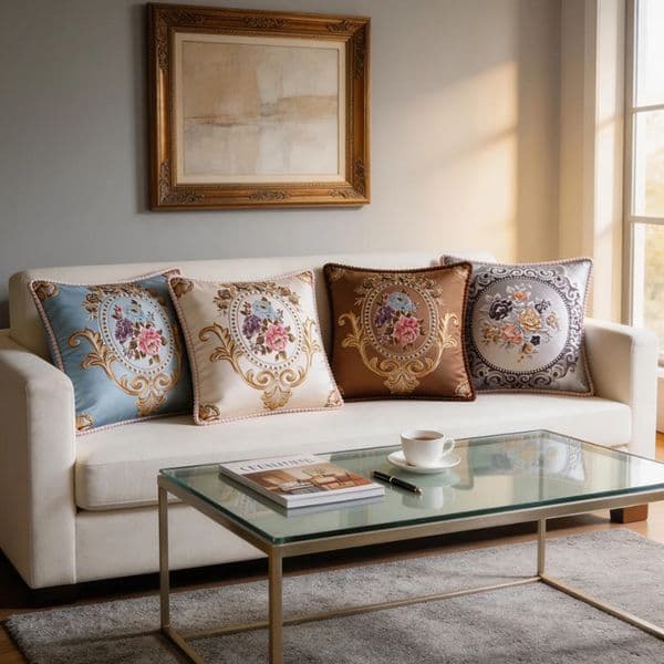 Jacquard Lumbar Pillowcase 48*48cm Jacquard Body Pillow Cover Soft Cushion Case for Bed Sleeping Sofa Couch Home Travel
