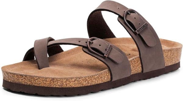 Women's Sandals With Soft Cork Insoles, Comfortable Arch Support Flat Sandals, Suitable For Summer, Sizes 6-11 Designer Women Shoes