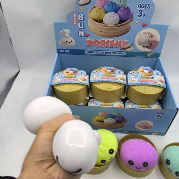 Cartoon Expression Color Steamed Bun Kneading Music Xiaolongbao Decompression Toy Slow Rebound sea