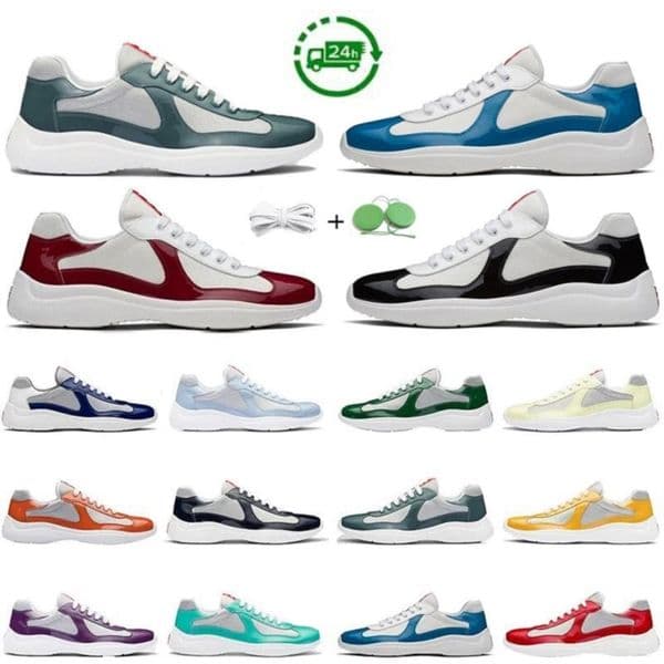 Casual Shoes For Men Women Luxury Designer Runner Sneaker Top Low Platform Black Blue Red Rubber Sole Fabric Patent Leather Mnes Trainers Sports Sneakers