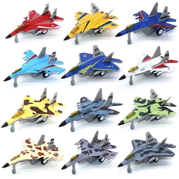 Alloy Fighter Jet Model J-15 J-20 F-15 F-22 MiG-29 SU-27 Airplane Model Pull back Series Childrens toy gift 260331