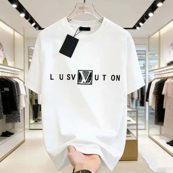 Men's T-Shirts Fashion Brand Mens T Shirt Glued Letter Pattern Short Sleeve Leisure Loose Womens T-Shirt High Street Couple Clothing Top