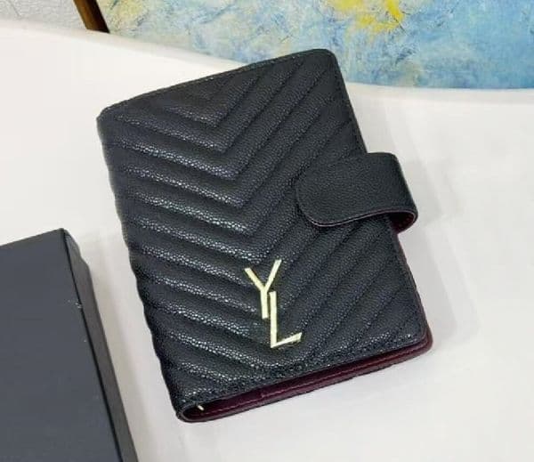Fashion classic black leather caviar notebook luxury Designer business Letter logo Vintage genuine leather quilting Notepads buckle Teacher's Day Student Gifts