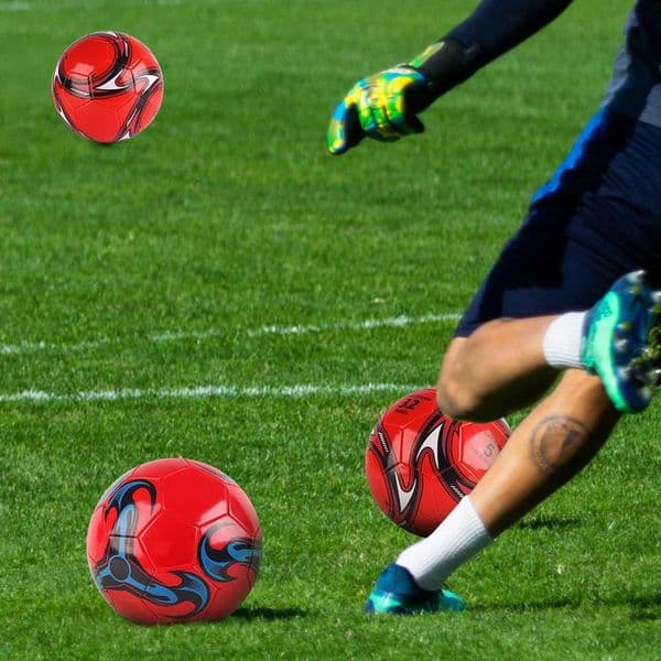 1PC A Size 3 and 5 Cyclone Football Soft Inflatable Red Soccer Ball Suitable for Training and Match Play X260407