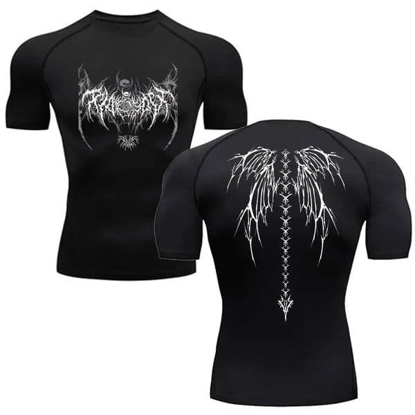 Y2K Compression Shirt Men Fitness Gym Skeleton Sport Running TShirt Rashgard Tops Tee Quick Dry Short Sleeve For 260407
