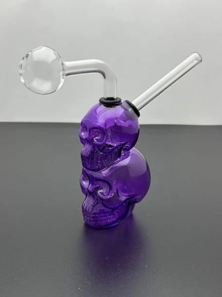 Glass hookah Pipes smoking Oil Burner Purple skeleton Mini glass hookah