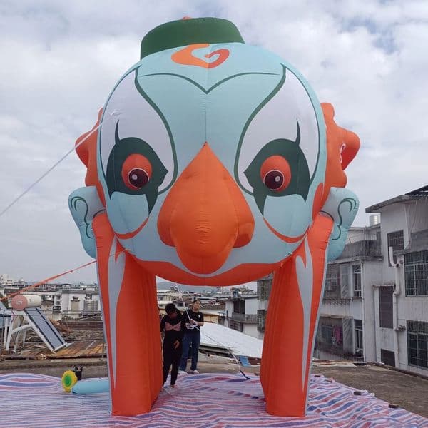 Horrible Giant Mask Face Inflatable Archway with Blower, Halloween Courtyard Party Arch Holiday Decoration