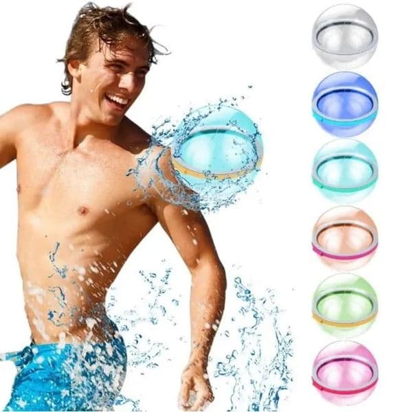 Reusable Water Balloons Quick Fill Self-Sealing Water Bombs Soft Silicone Water Splash Ball Magnetic Water Ball Outdoor Games 26-4.3-1