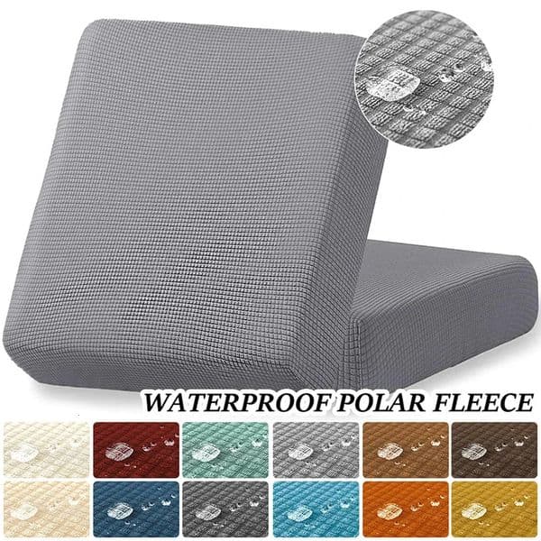 Waterproof Sofa Seat Cushion Cover Jacquard Polar Fleece Sofa Covers Elastic Removable Couch Cover Pets Kids Furniture Protector 260402
