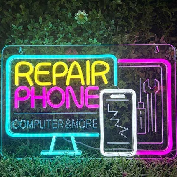 Phone Repair Neon Signs Custom Business Desktop ComputerHanging Wall Art Decor Repair Shop Neon Light 5/12V USB Bright Dimmable Z260407