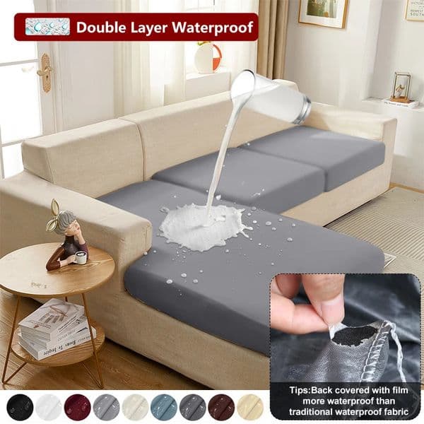 Real Waterproof Sofa Seat Cover Elastic Couch Cover Laminated Sofa Covers Pets Kids Sofa Cover For Living Room Sofa Cushion Home 260402