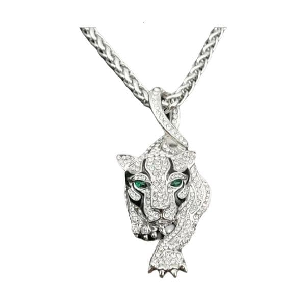 Luxury Men's Trendy Cheetah Necklace Fashion Gold Animal Pendant Stylish Jewelry Ideal Gift for Men Daily Wear Statement Accessory