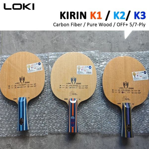Original LOKI KIRIN K1K2K3 Table Tennis Blade FL Grip 7Ply OFF Ping Pong Paddle Pure Wood Carbon Beginner 260407