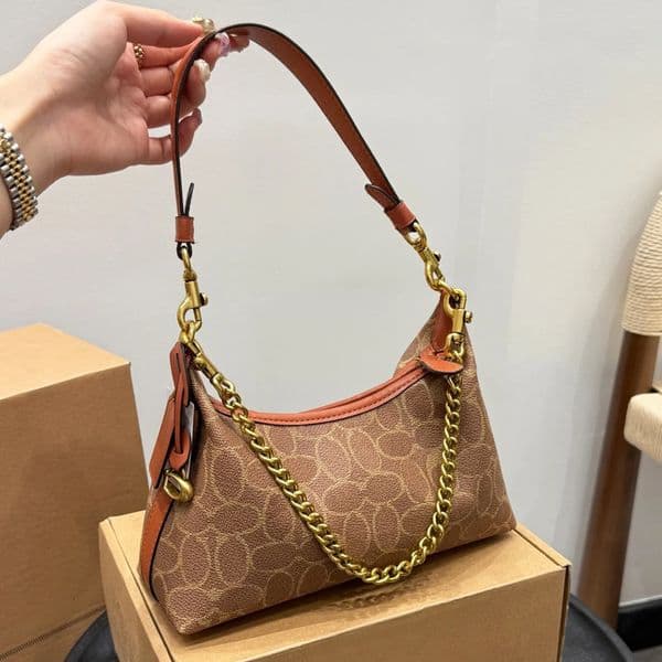 Designer Juliet 25 Vintage Leather Daily Classic Shoulder Bag Artwork Canvas Florals Half Moon Fashion Handbag Elegant Underarm HR