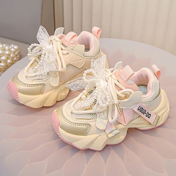 Autumn Sneakers For Kids Korean Style Trend Fashion Girls Softsoled Breathable Teenager Children Sport Shoes 260407