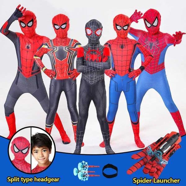 Spiderman Cosplay Fantasy Costumes Jumpsuit for Boys Girls Miles Morales Superhero Halloween Carnival Zentai Bodysuit Party S260406