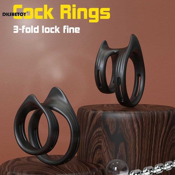 Silicone Penis Ring For Men Delay Ejaculation Chastity Cage Adult Sex Toy For Couple Scrotum Bondage Cock Ring Penis Enlargement S2647