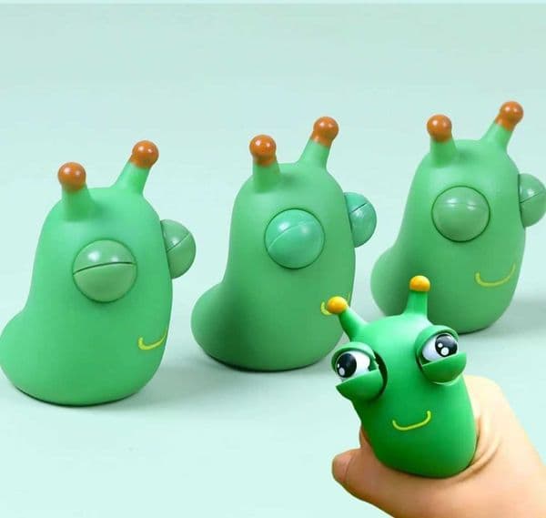 1/3 PCS Novelty Green Worm Squeeze Toys Eye Fidget Sensory Stress Relief Toys for Kids Adults Birthday Gifts H260407