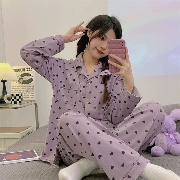 Printemps et automne nouvelles dames pyjamass ensemble de vtements maison filles tudiants manches longues 260403BJ