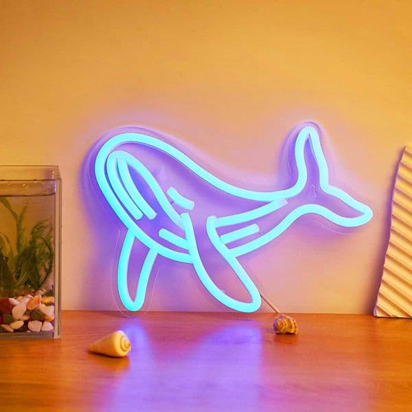 Chi-buy LED Neon Whale Shape USB Powered Neon Signs Night Light 3D Wall Art Game Room Bedroom Living Room Decor Lamp Signs Z260407