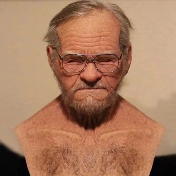 Designer Halloween Hot Mask gift set Headset Old Man Grandpa Face Wig Decoration 1