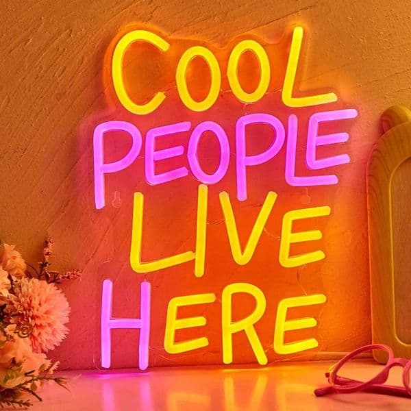 Chi-buy LED Neon Cool People Live Here USB Powered Neon Signs Night Light Wall Art Bedroom Room Decor Lamp Signs Birthday Gift Z260407