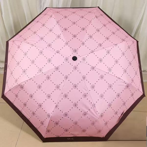 Designer Umbrella Designer Umbrella High-End Full Version luxury Camellia Big Brand Black Glue Coating Sun Protection Automatic Open And Rain Dual-Use Luxury Gi