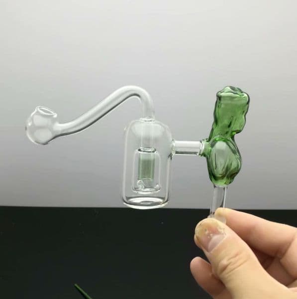 Beauty double filter glass burner Glass bongs Oil Water Pipes Rigs Smoking Free