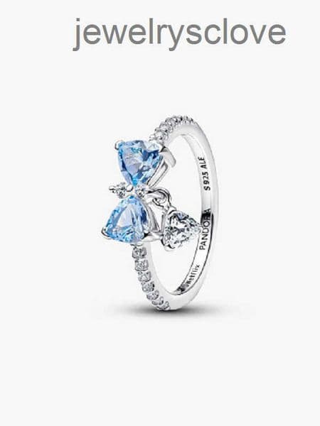 Bridgerton Sterling 925 Silver Blue Bow Ring