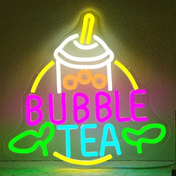 Bubble Tea Neon Sign Colorful LED Wall Art for Milk Tea Shop Cafe Home Bar Decor Drink Sign Creates Fun Sweet Ambiance Lighting Z260407