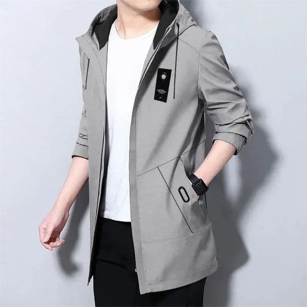 Spring and Autumn Mens Coat Casual Loose Medium Long Trench Coat Handsome INS All Jacket men clothing 260407