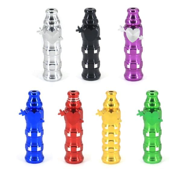 Smoking Pipes New heart-shaped snuff bottle portable aluminum alloy sealer mini metal snuff bottle