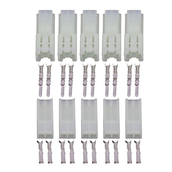 5 Sets 2 Pin Electronic Female and Male Automotive Connector Auto Household Connector Crimp Terminal Connector DJY7021A-2.3-11/21