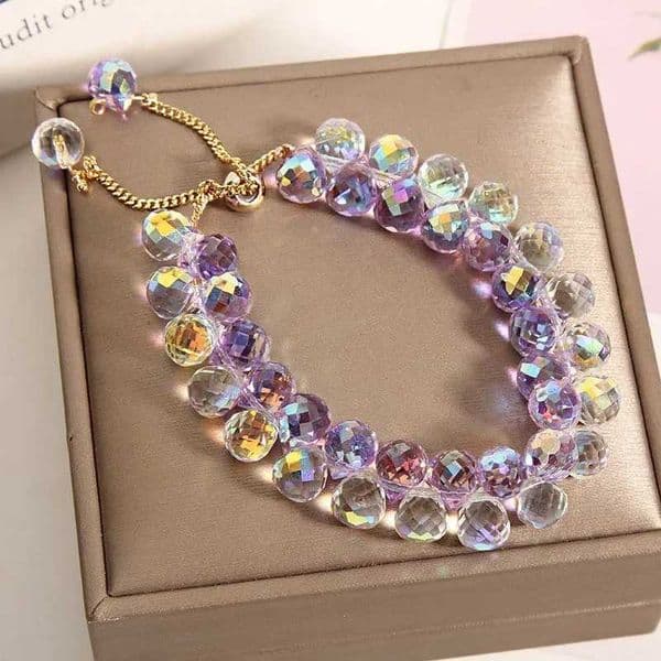 Korean Brilliant Purple Crystal for Women Girls Exquisite Zircon Handmade Beads Charm s Jewelry Gift L260408
