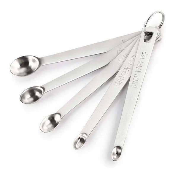Stainless Steel Measuring Spoon Set Tool Mini Seasoning Spoons Keychain Portable Baking Supplies Hangable Household Kitchen Tools