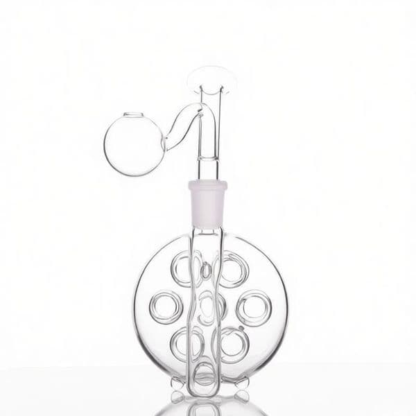 Wholesale Hookahs Mini 7Hole glass Oil burner Bongs pipe Clear Thick heady Water Pipes bubbler for smoking with 14mm male glass oil banger bowl
