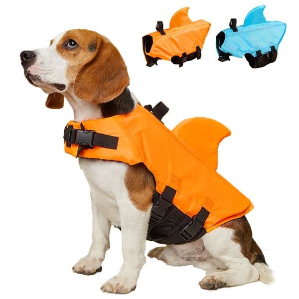 Shark Dog Life Jacket Enhanced Buoyancy Small Dogs Swimming Clothes Safety Vest with Handle for Medium Large Dogs Surfing 260407