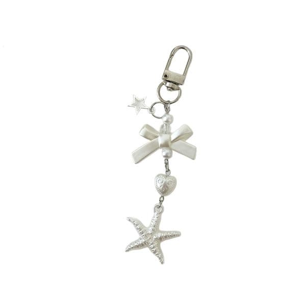 Phone Chain New Holiday Style Starfish Beaded Bowknot Cute Versatile Ccd Bag Pendant Keychain