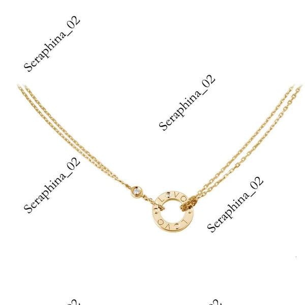 Classic Two Diamonds Love Necklaces for Women Girl Slide Pendant Neckalce Collars Collier Femme 316L Titanium Steel Designer Jewelry