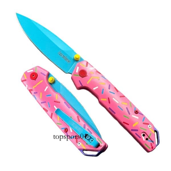 2038 donut folding knife, aluminum alloy handle, D2 anti-corrosion wear-resistant high hardness blade, outdoor camping and driving survival EDC tool, the best