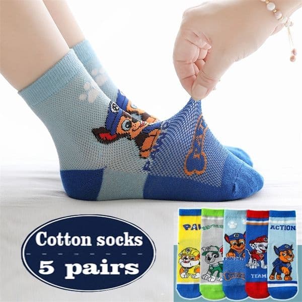5 Pairs Kids Socks Cotton Boys Cute Cartoon for Children Baby Casual Spring and Summer w260407