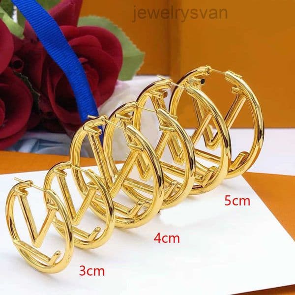 earrings Gold brass hoop brand designer earrings forwomen fashion exquisite gift designer jewelry for women
