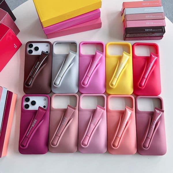 Fashion Lip Color Phone Case 17 pro max 16 15 pro 13 14 12 Luxury Designer iPhone Silicone Protective Case Lipstick Case lipstick Set Phone Back Cover ProtectiveCase