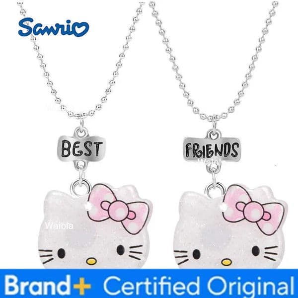 Sanrio 1pair/2pcs Hello Kitty Cat Best Friends Acrylic Pendant Necklaces H260408