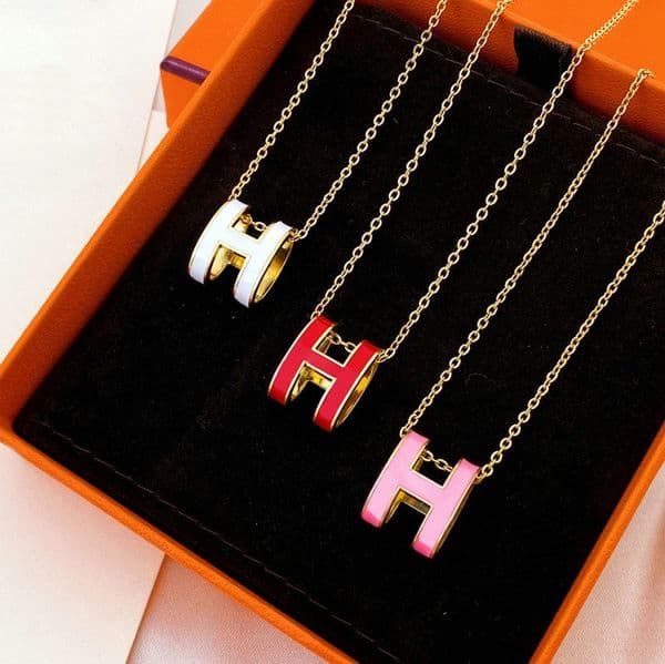 big small H Necklace luxury jewelry for woman 18K gold plated Titanium steel brand letter necklaces designer high quality women necklace designer wed jewelry