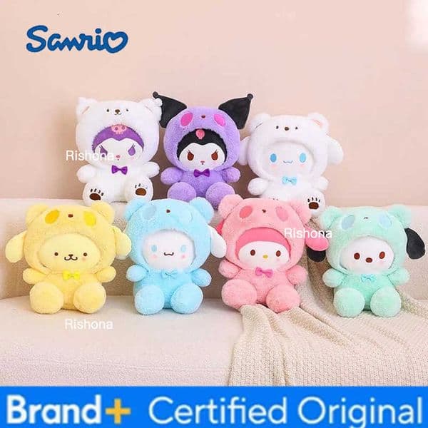 Sanrio 25cm Anime Plush Doll Toys Kawaii Hello Kitty Kuromi My Melody Cinnamoroll Cartoon Cute Plush Stuffed Toy Kids Gifts H260408